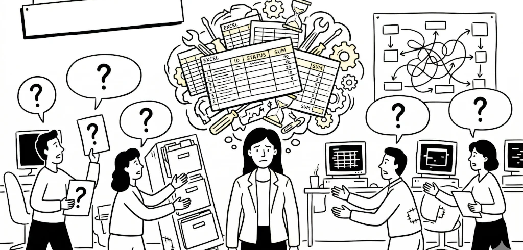 in the middle of the mess