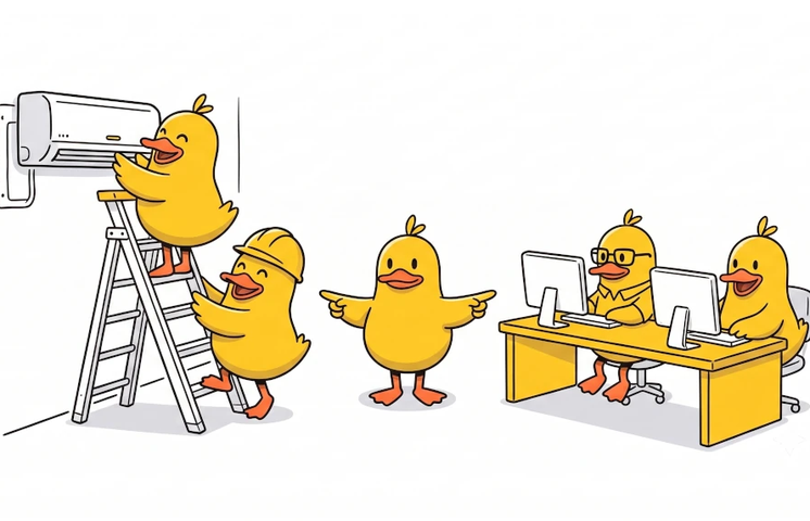 misterpato-ducklings-maintenance-vs-office